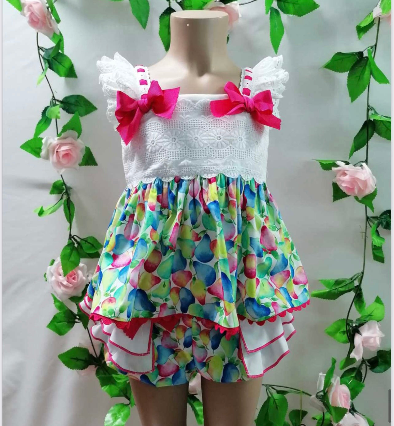 Maria Bardallo girls multicolour summer shorts and white lace top set age 6 clearance sale