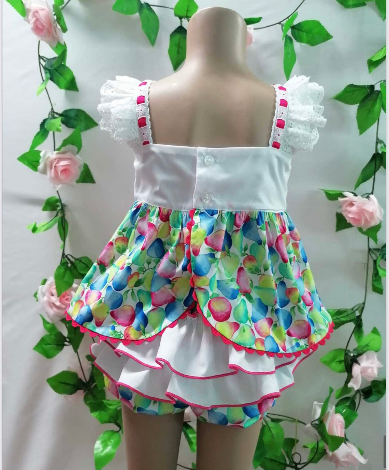 Maria Bardallo girls multicolour summer shorts and white lace top set age 6 clearance sale