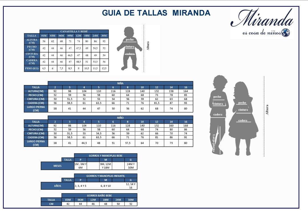 Miranda Children's Wear Size Guide