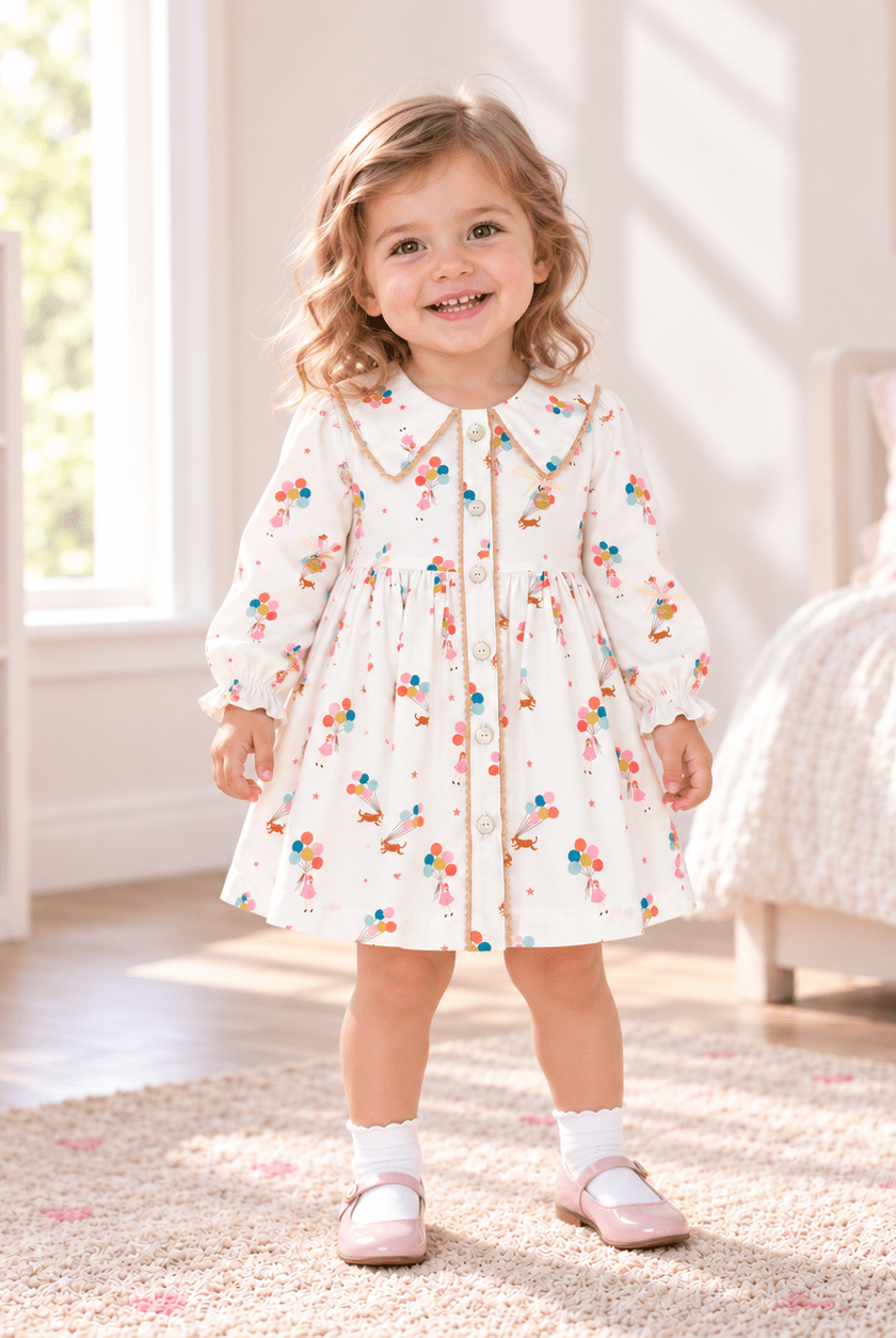 Alhuka Cotton Baby Dress in 12m and 18m.