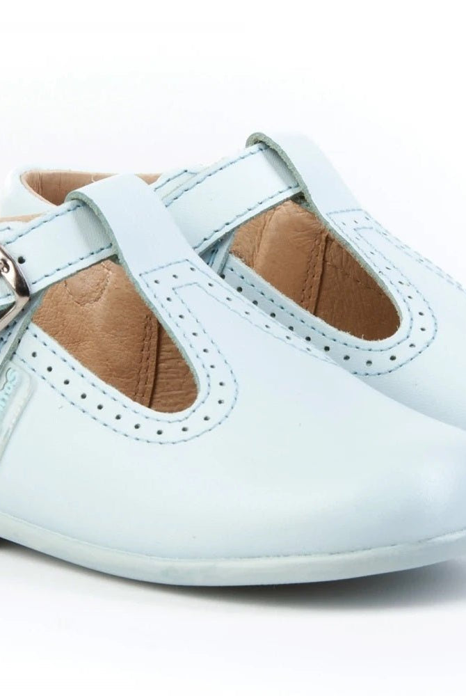 Angelitos Boys' Baby Blue Leather T-Bar Shoes