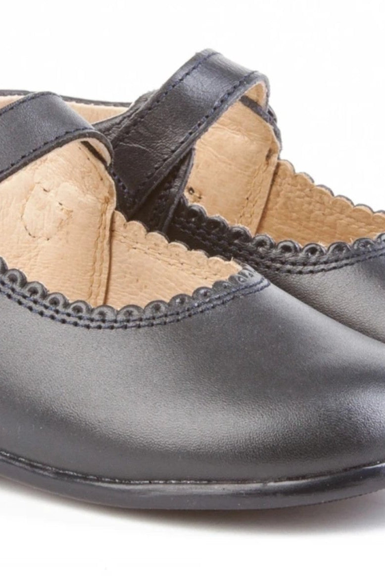 Angelitos Girls Navy Leather Mary Jane Shoes