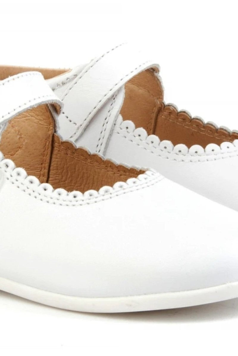 Angelitos Girl's White Leather Mary Jane Shoes