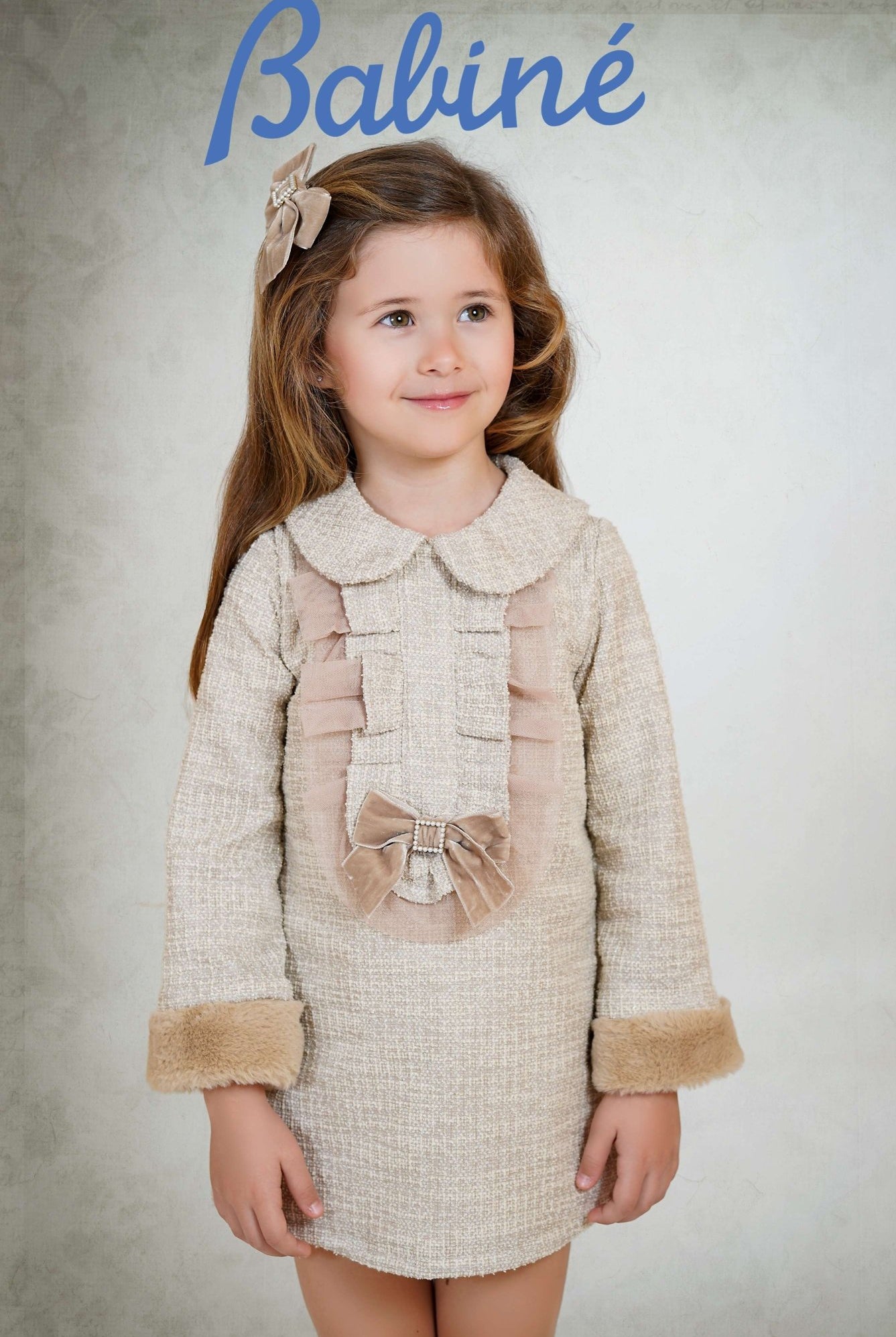 Babine AW25 PRE - ORDER - Girls Tweed Beige Hat