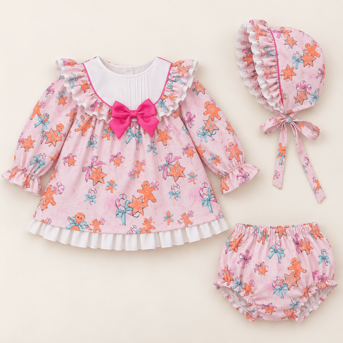 Babine Baby Girls Gingerbread Christmas Dress Set 6M | Clearance Sale