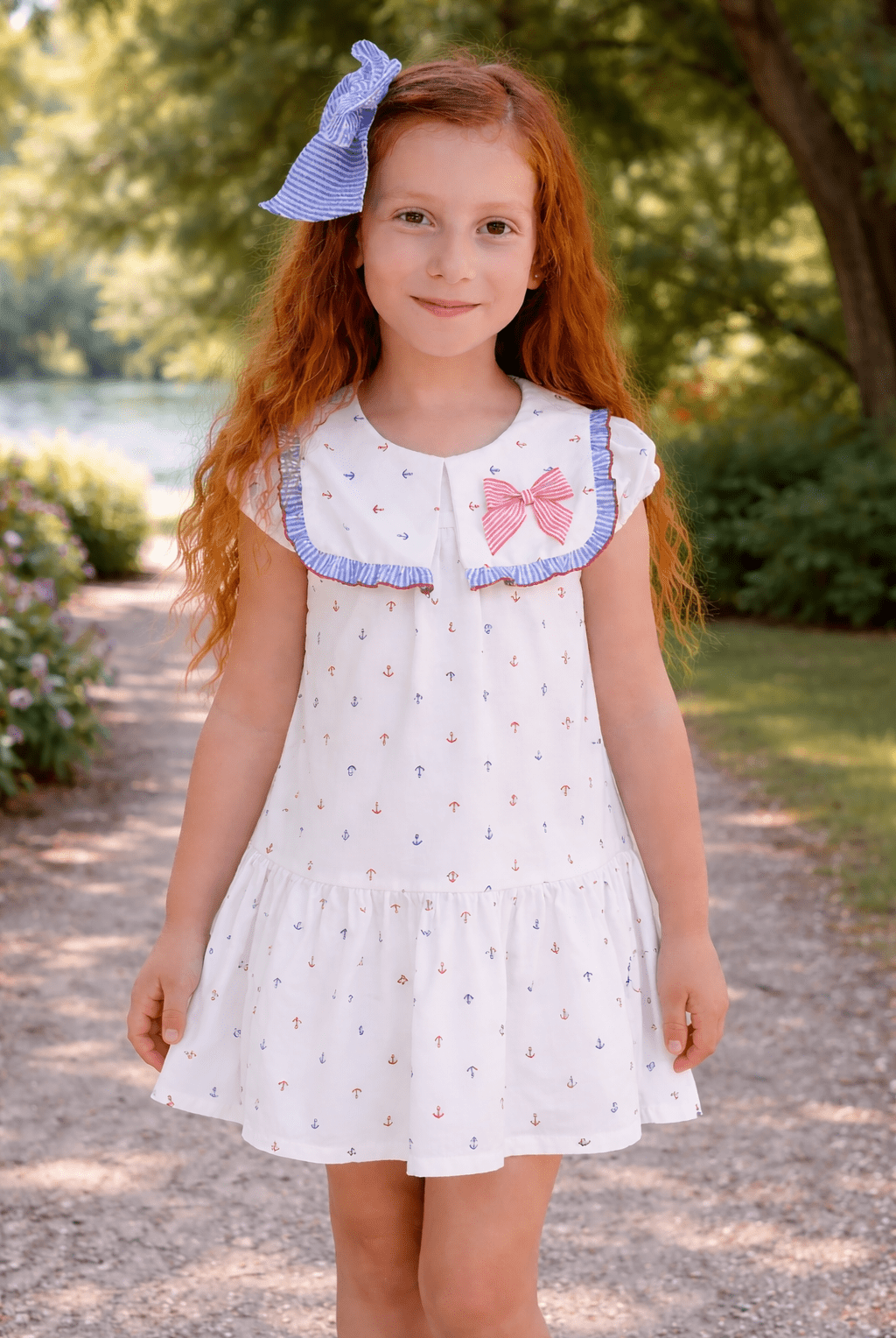 Babine SS26 PRE - ORDER - Girls Anchor Nautical Print Dress