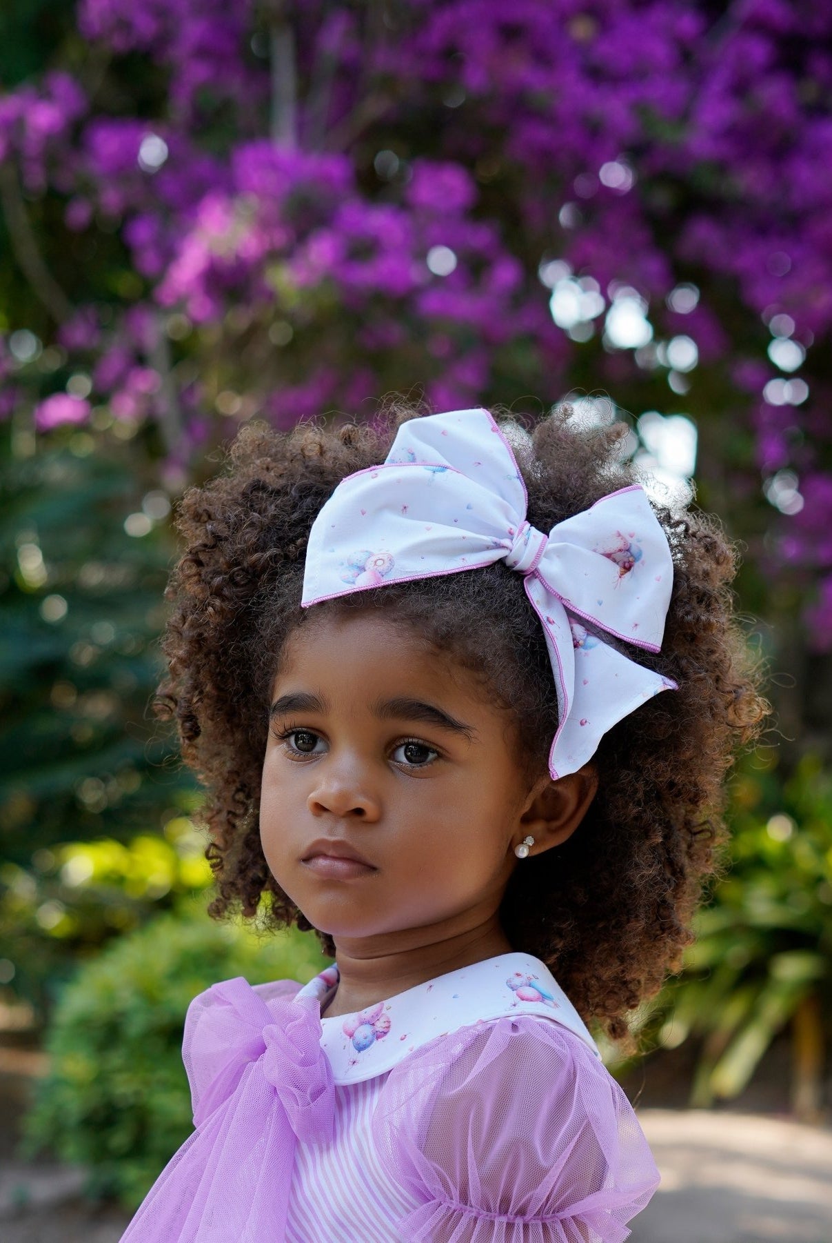Lilac Balloons Collection Hairbow by Babine for SS26. Stunning girls headpiece to match the collection.