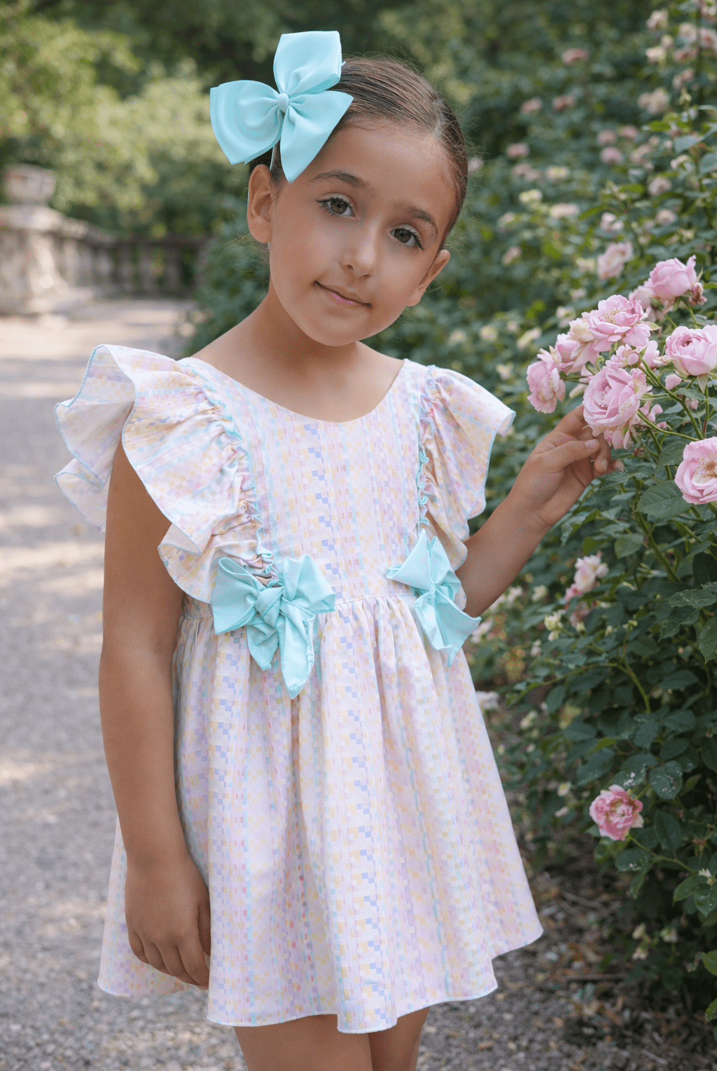 Babine SS26 PRE - ORDER - Girls Pastel Abstract Multicolour Summer Dress