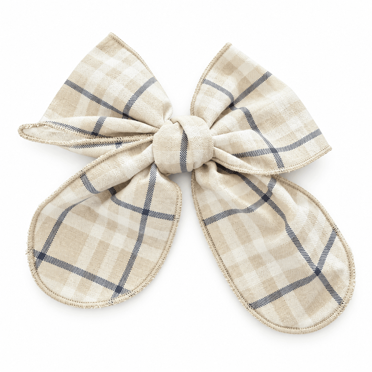 Basmarti Girls Beige Check Hairbow | AW26