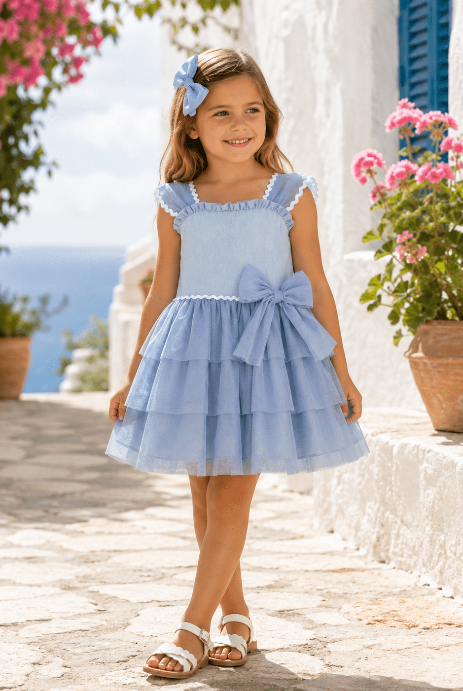 Basmarti Girls Camelia Blue Dress - SS26