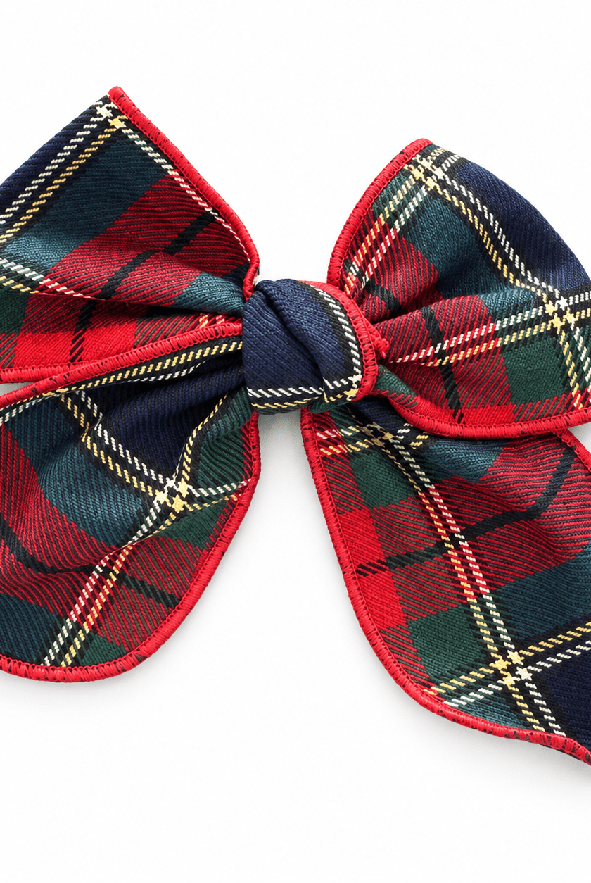 Basmarti Girls Red & Green Tartan Hairbow | AW26