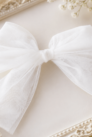 Basmarti Girls Siroko White Tulle Headpiece - SS26