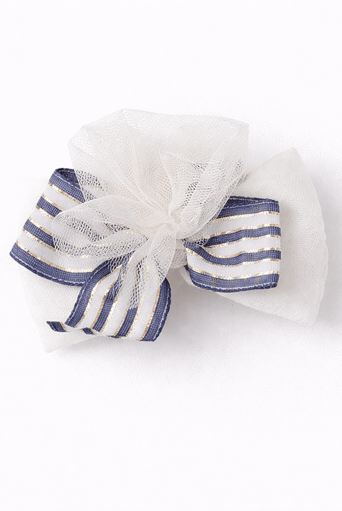 Basmarti SS26 - Girls Siroko White & Navy Sailor Dress