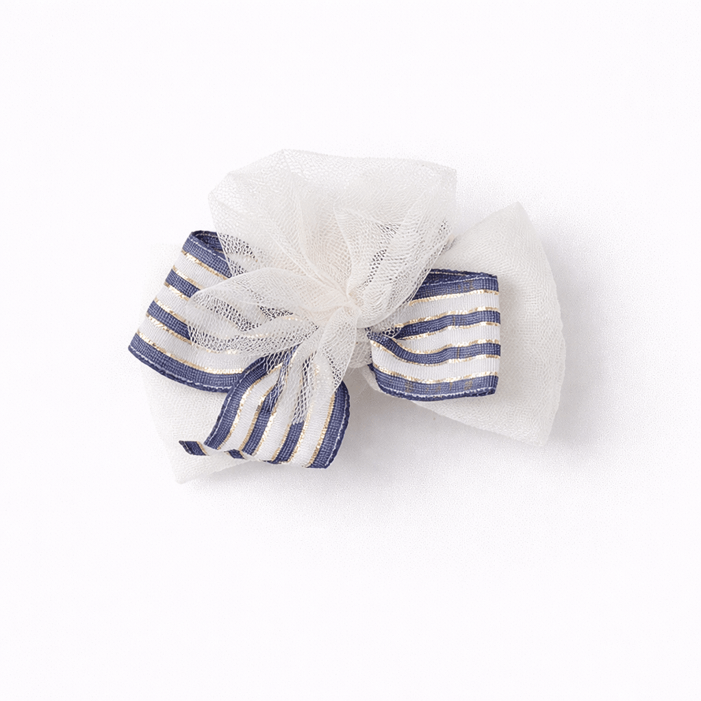 Basmarti SS26 - Girls Siroko White & Navy Sailor Dress