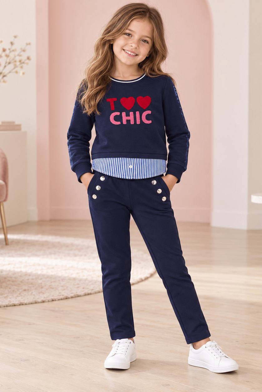 Canada House Girls Navy Sweater & Pants Set Age 14 | Clearance Sale