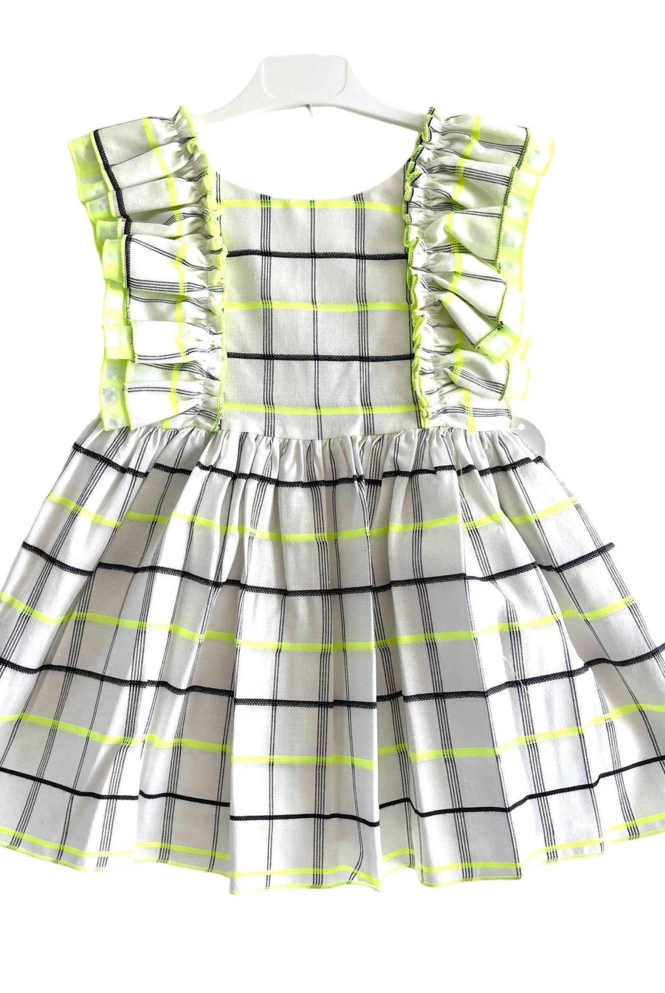 CLEARANCE DEAL - El Copo / La Peppa - Girls Neón Check Summer Dress - Mariposa Children's Boutique