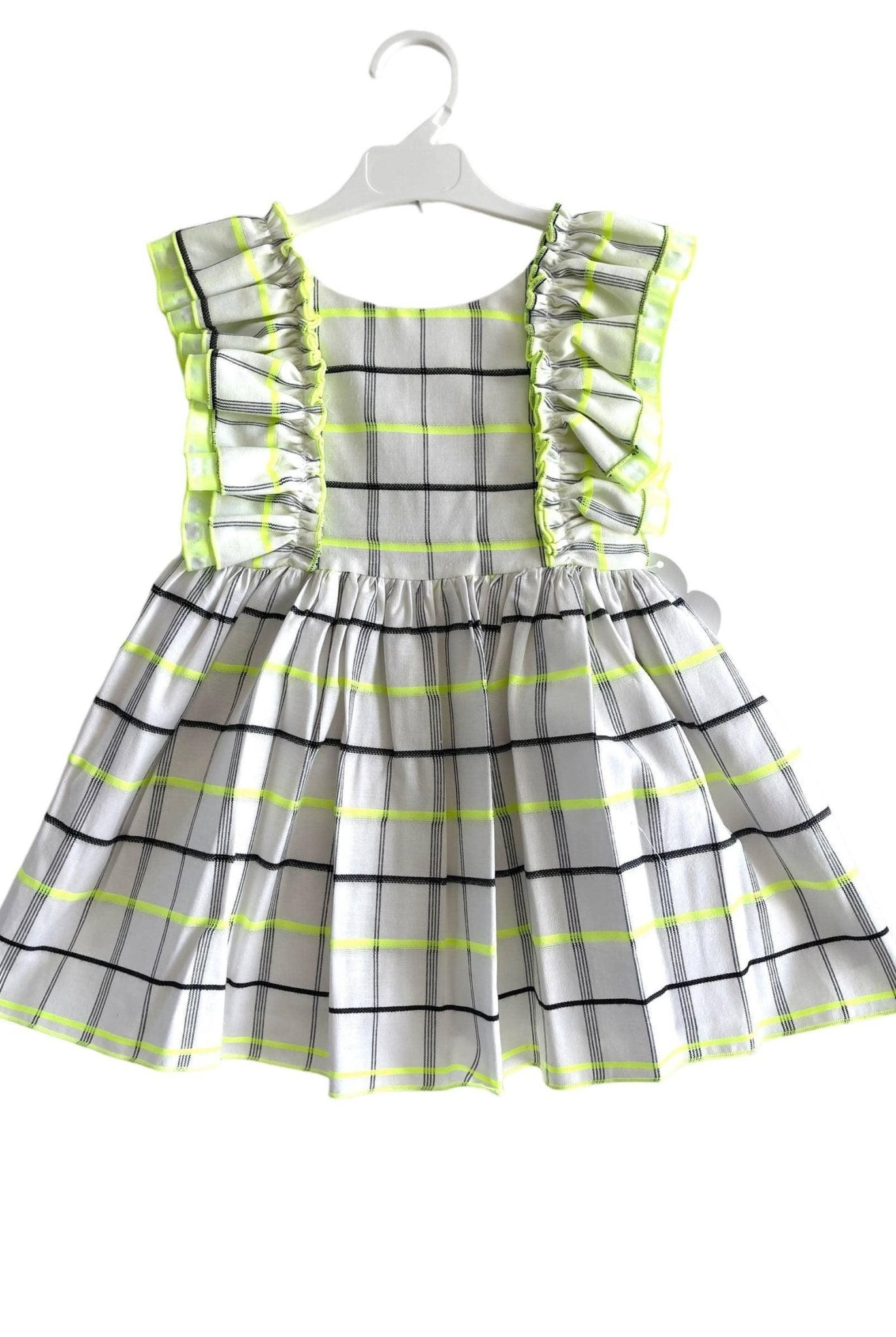CLEARANCE DEAL - El Copo / La Peppa - Girls Neón Check Summer Dress - Mariposa Children's Boutique
