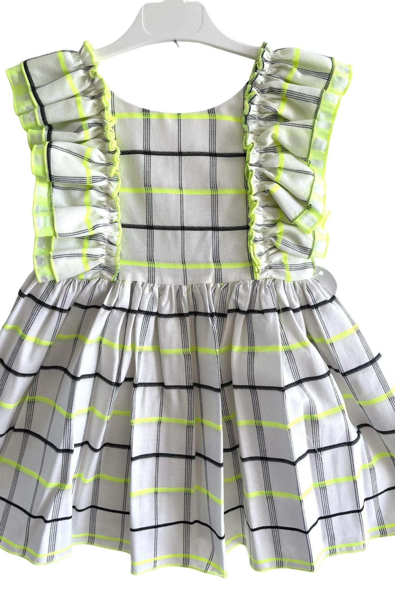 CLEARANCE DEAL - El Copo / La Peppa - Girls Neón Check Summer Dress - Mariposa Children's Boutique
