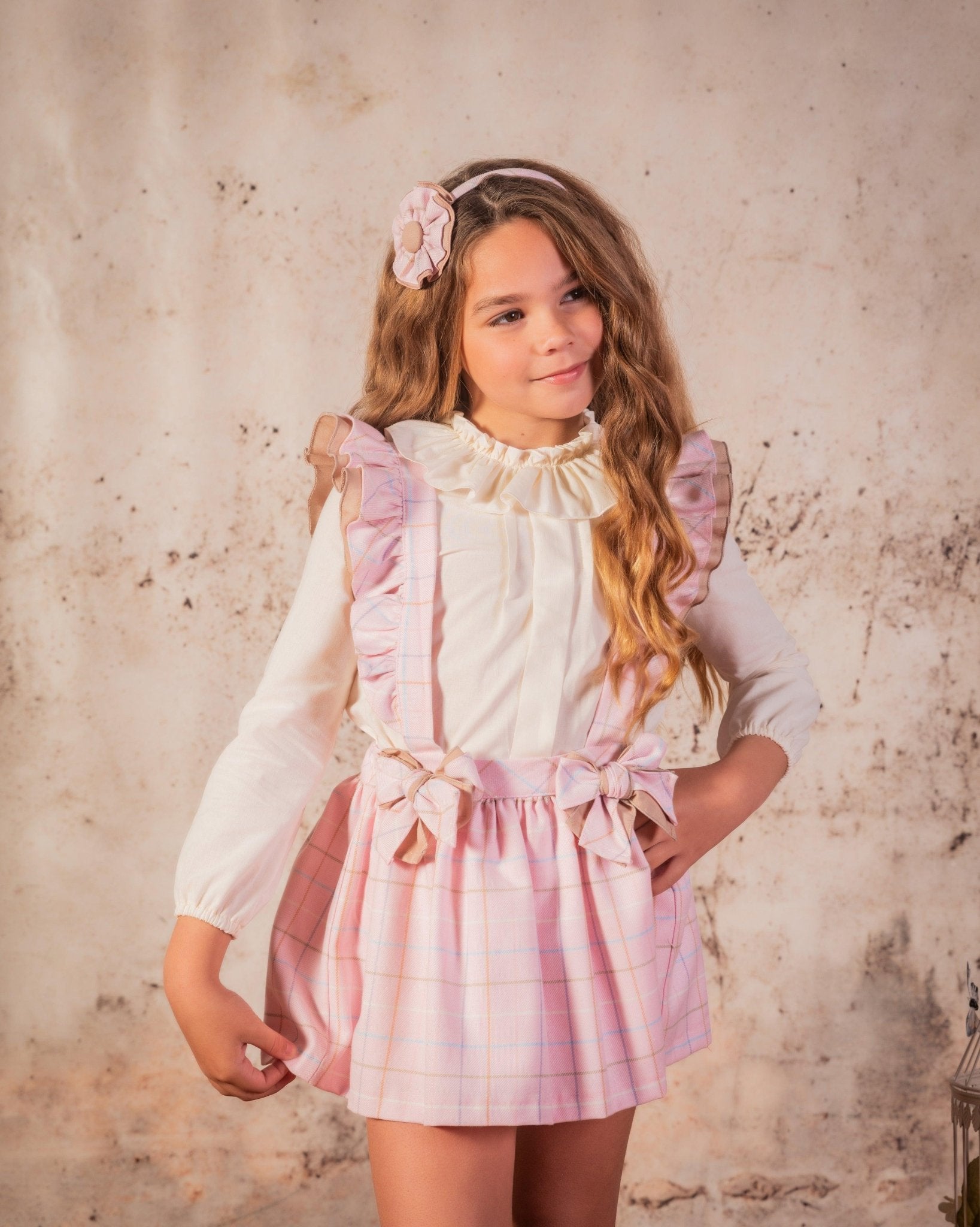 CLEARANCE SALE Babine - Baby Girl's PINK Check Dress, Knickers & Bonnet - Mariposa Children's Boutique