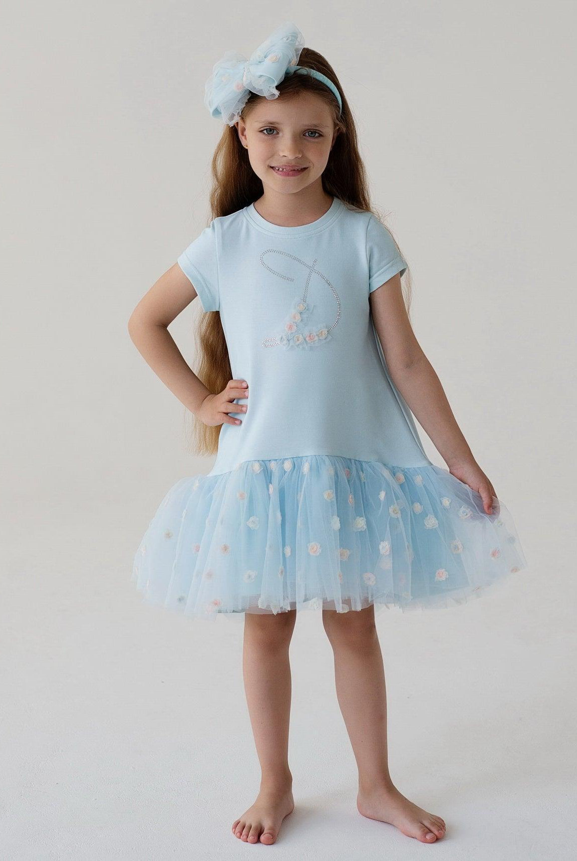 CLEARANCE SALE DAGA - Blue Tulle Madness Headpiece - Mariposa Children's Boutique