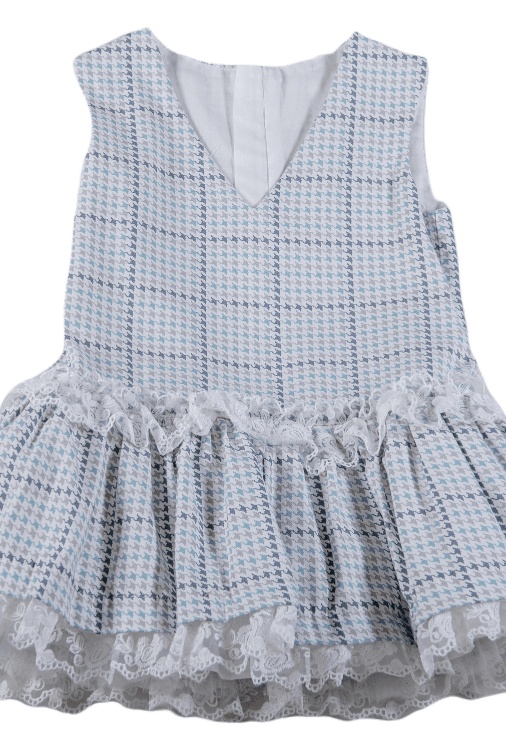 DAGA - Girls Crazy Love Grey Check Pinafore and Blouse Set