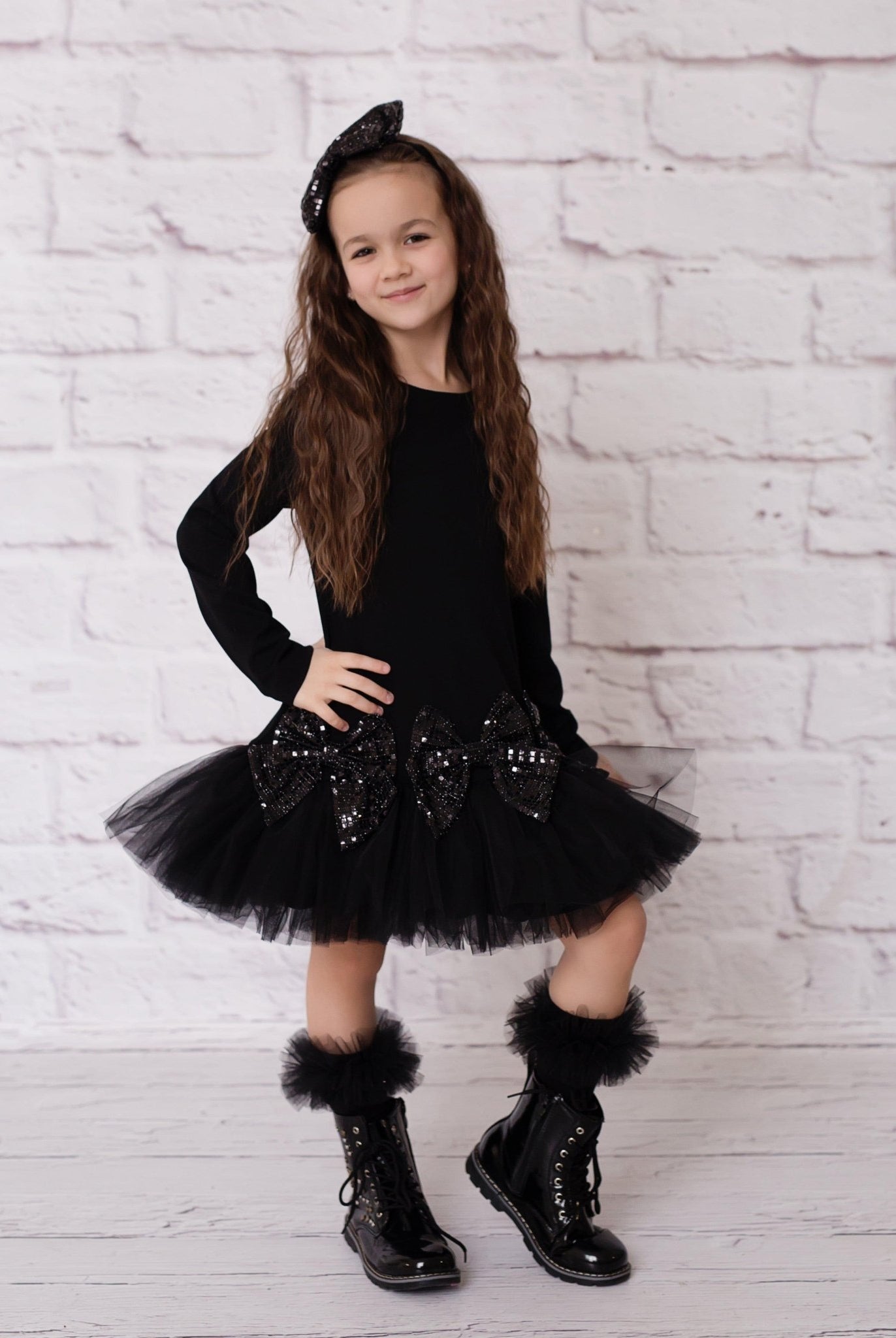 CLEARANCE SALE - DAGA - Shine & Glow Black Headpiece - Mariposa Children's Boutique