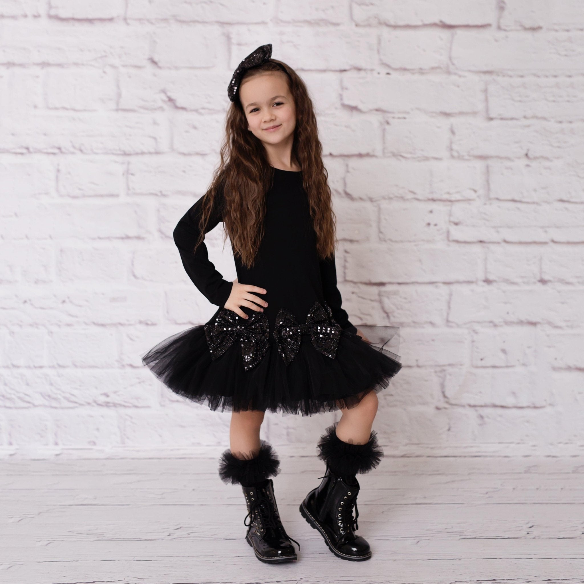 CLEARANCE SALE - DAGA - Shine & Glow Black Headpiece - Mariposa Children's Boutique