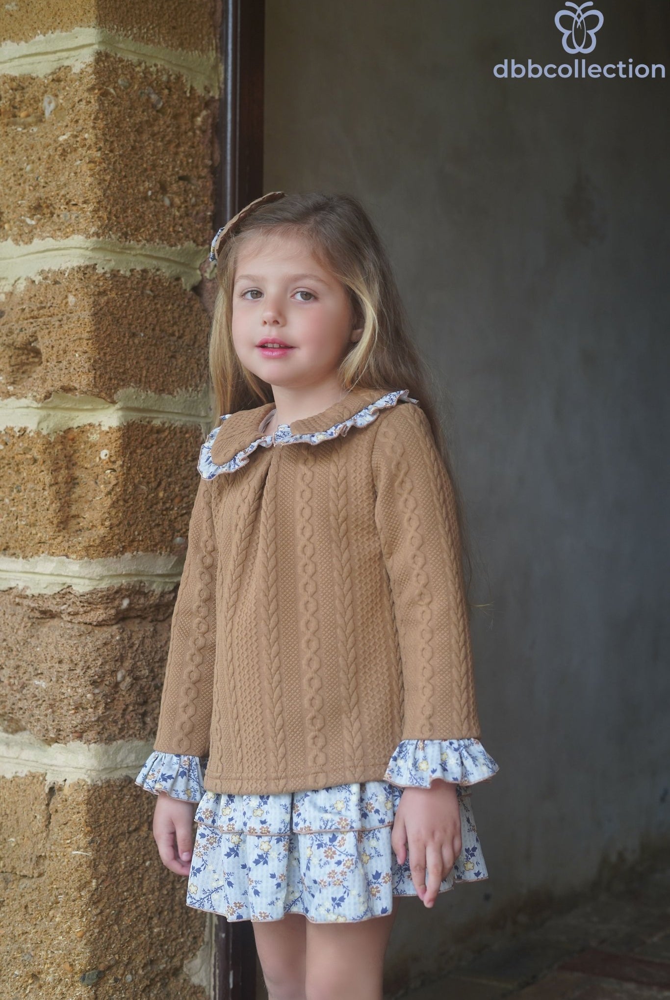 Clearance Sale - DBB Collection Camel and Blue Dress