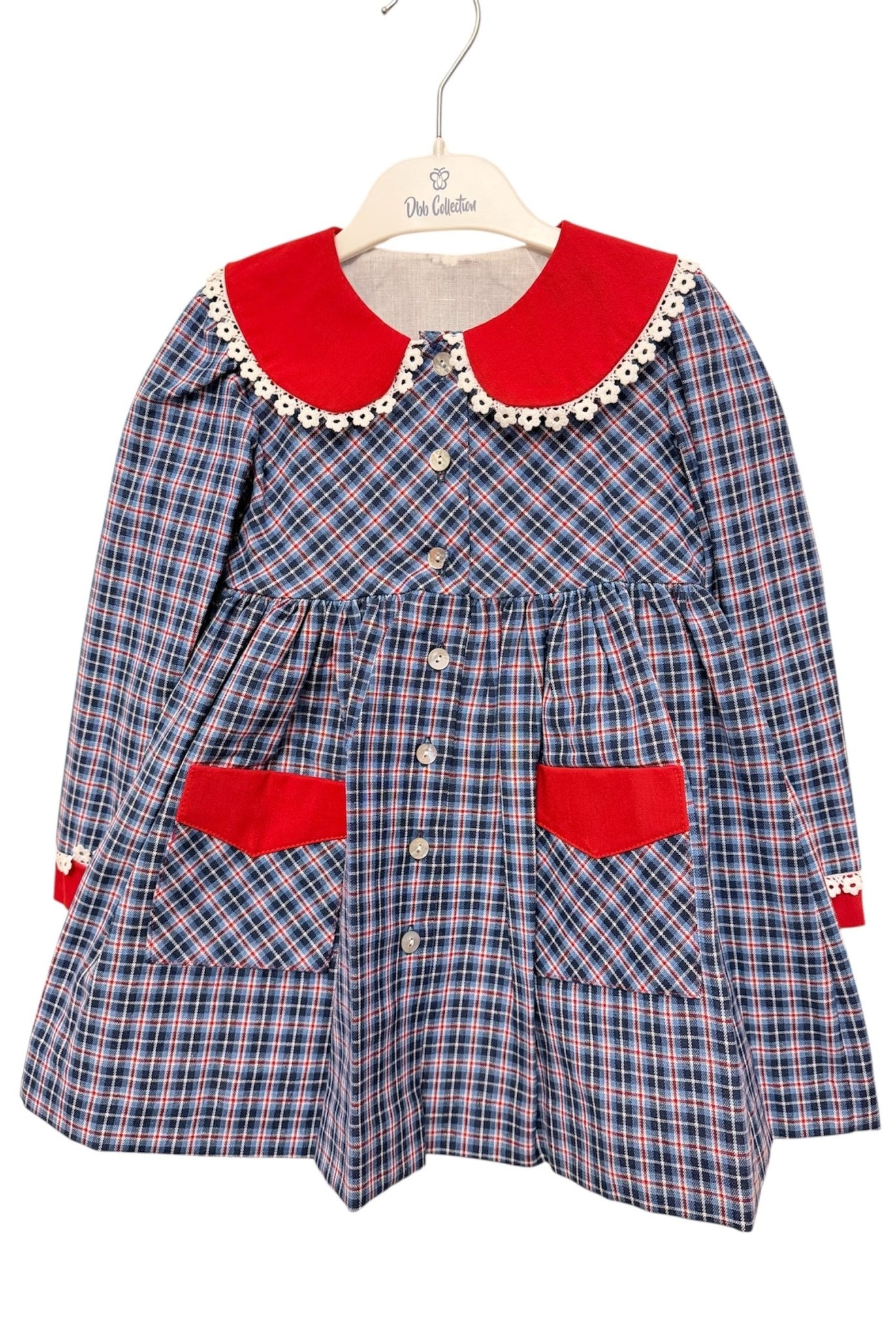 Clearance Sale - DBB Collection Girl's Red & Blue Check Dress