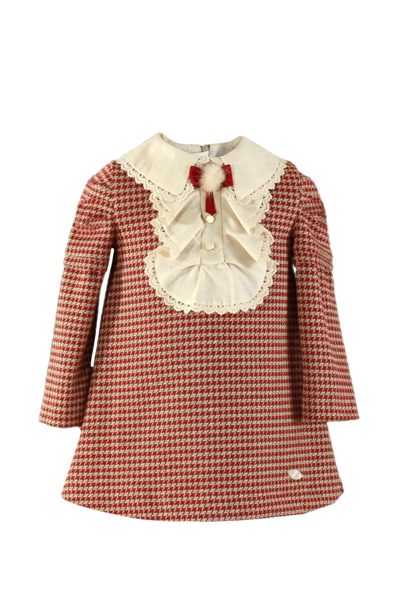 Clearance Sale - Girl's Red & Cream Check Dress