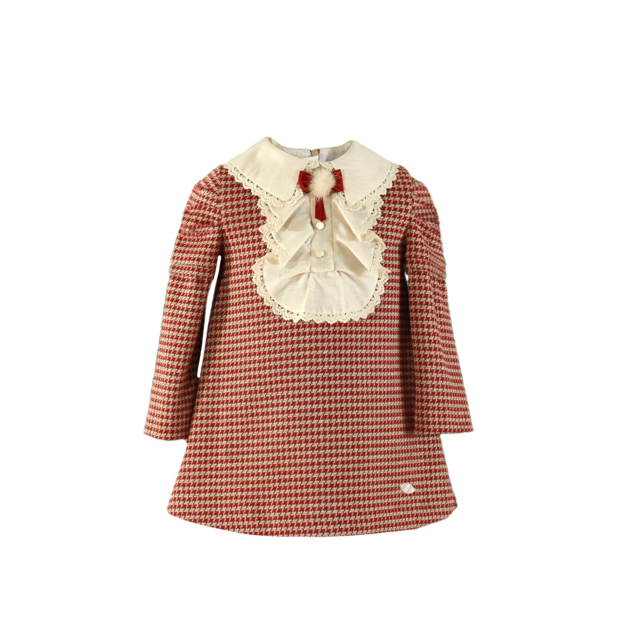 Clearance Sale - Girl's Red & Cream Check Dress