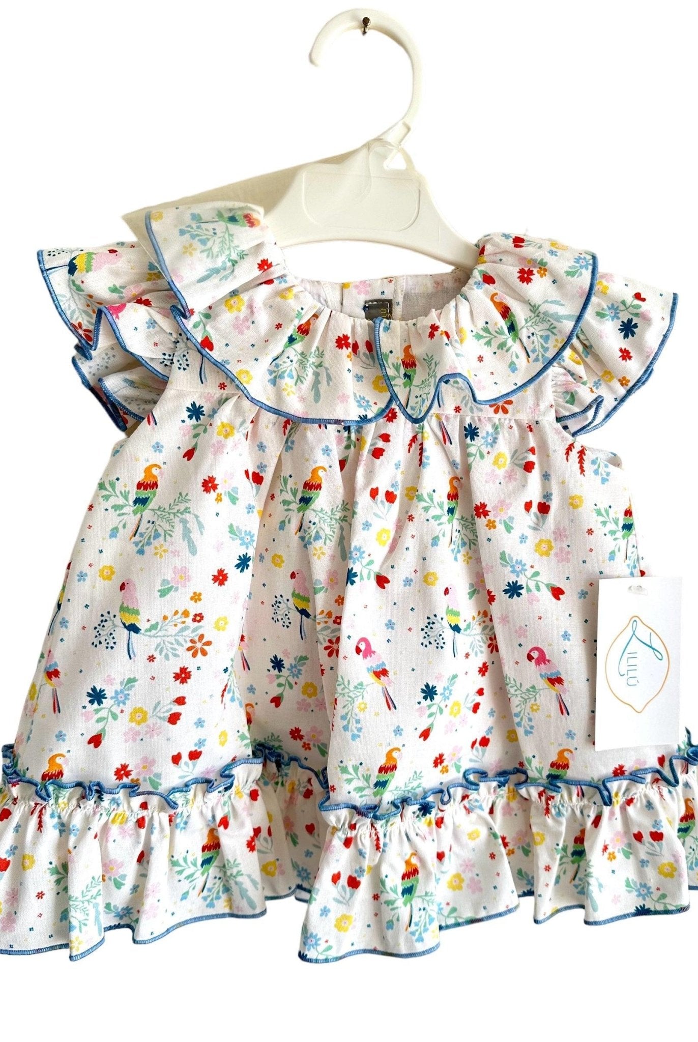 CLEARANCE SALE - Lililu by El Copo - Baby Girls Multi Colour Summer Dress with Knickers - Mariposa Children's Boutique