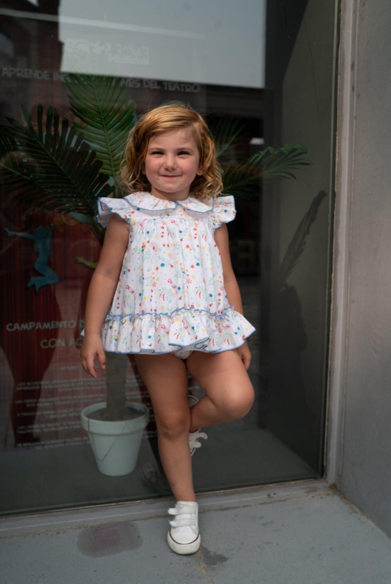 CLEARANCE SALE - Lililu by El Copo - Baby Girls Multi Colour Summer Dress with Knickers - Mariposa Children's Boutique