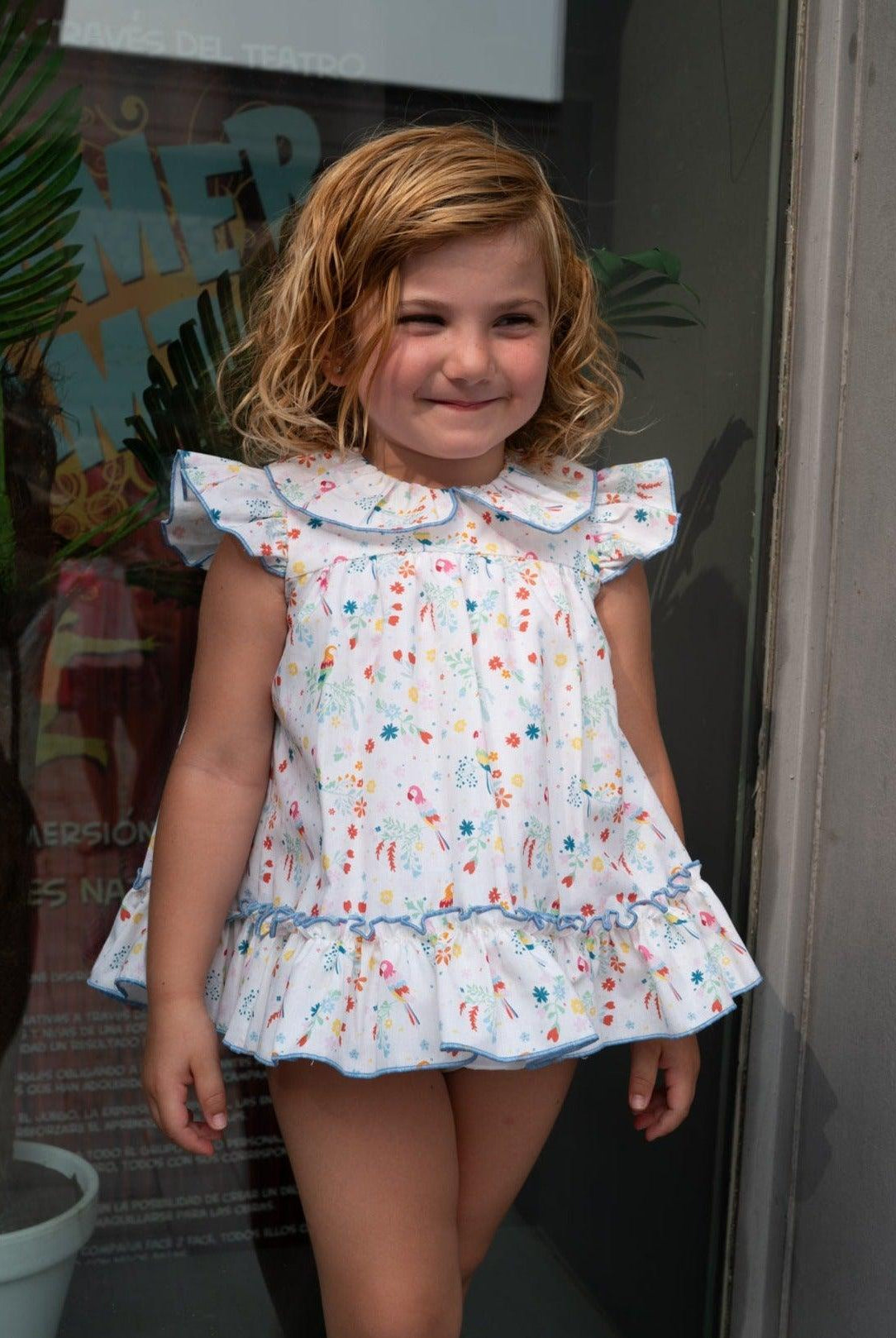 CLEARANCE SALE - Lililu by El Copo - Baby Girls Multi Colour Summer Dress with Knickers - Mariposa Children's Boutique