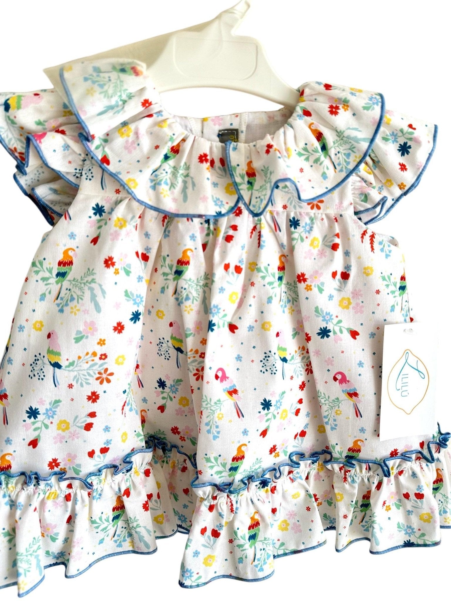 CLEARANCE SALE - Lililu by El Copo - Baby Girls Multi Colour Summer Dress with Knickers - Mariposa Children's Boutique