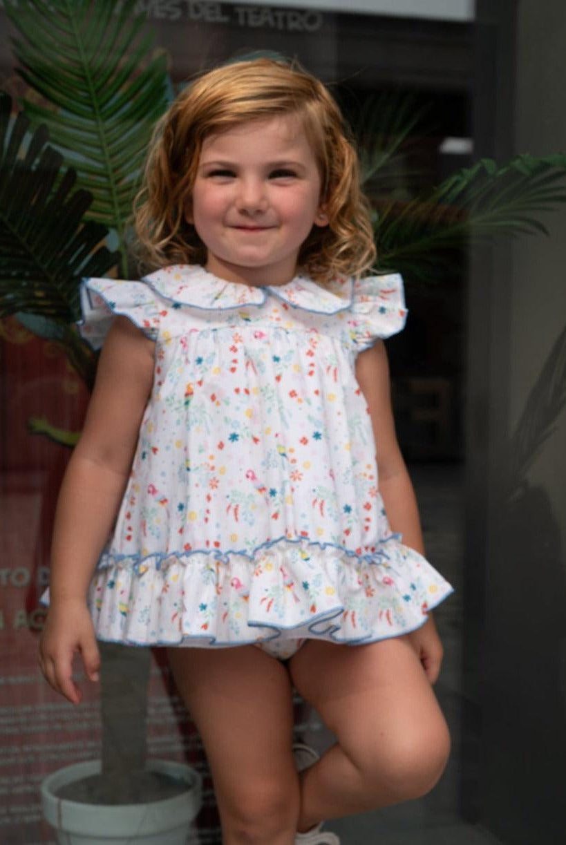 CLEARANCE SALE - Lililu by El Copo - Baby Girls Multi Colour Summer Dress with Knickers - Mariposa Children's Boutique