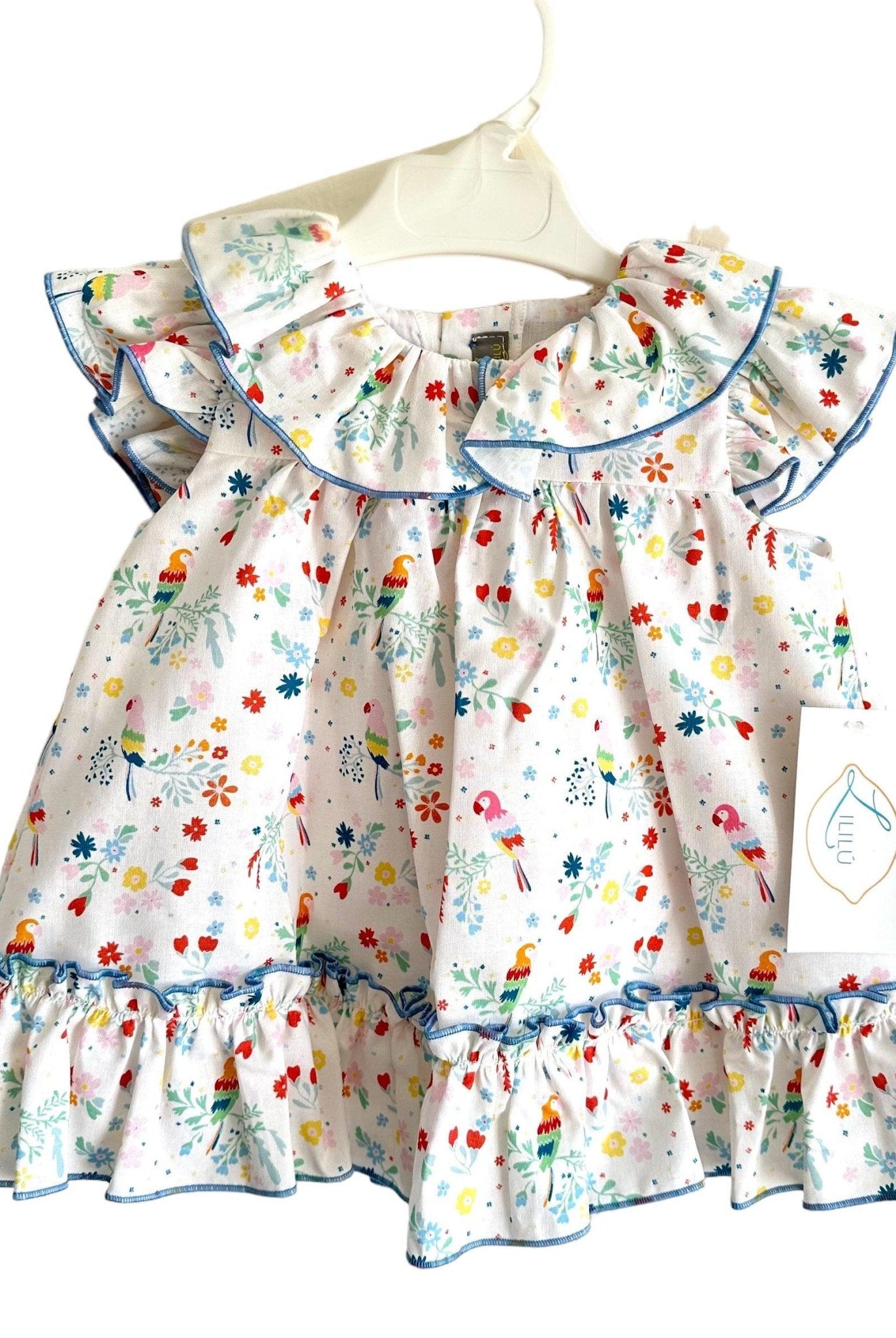 CLEARANCE SALE - Lililu by El Copo - Baby Girls Multi Colour Summer Dress with Knickers - Mariposa Children's Boutique