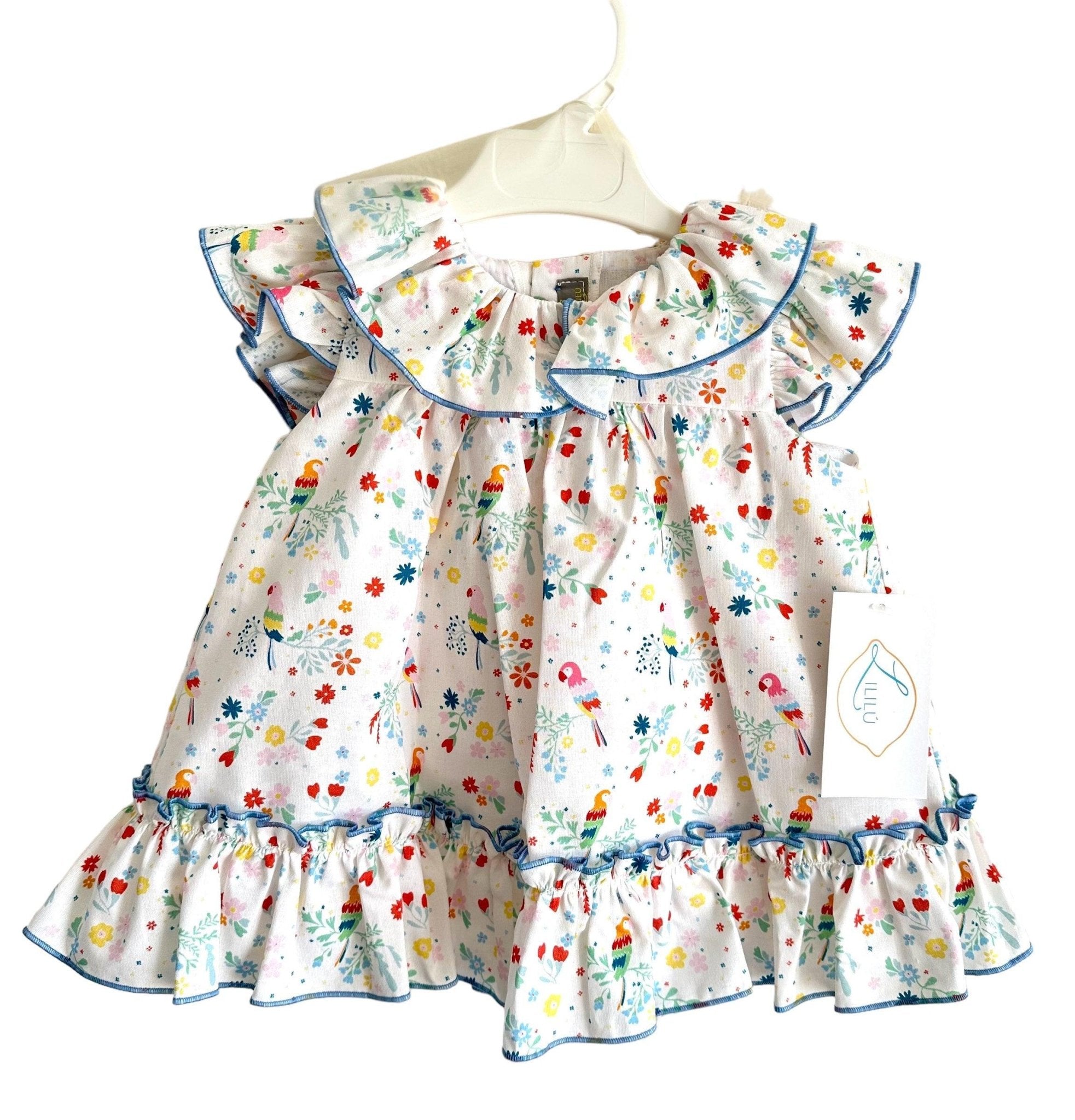 CLEARANCE SALE - Lililu by El Copo - Baby Girls Multi Colour Summer Dress with Knickers - Mariposa Children's Boutique