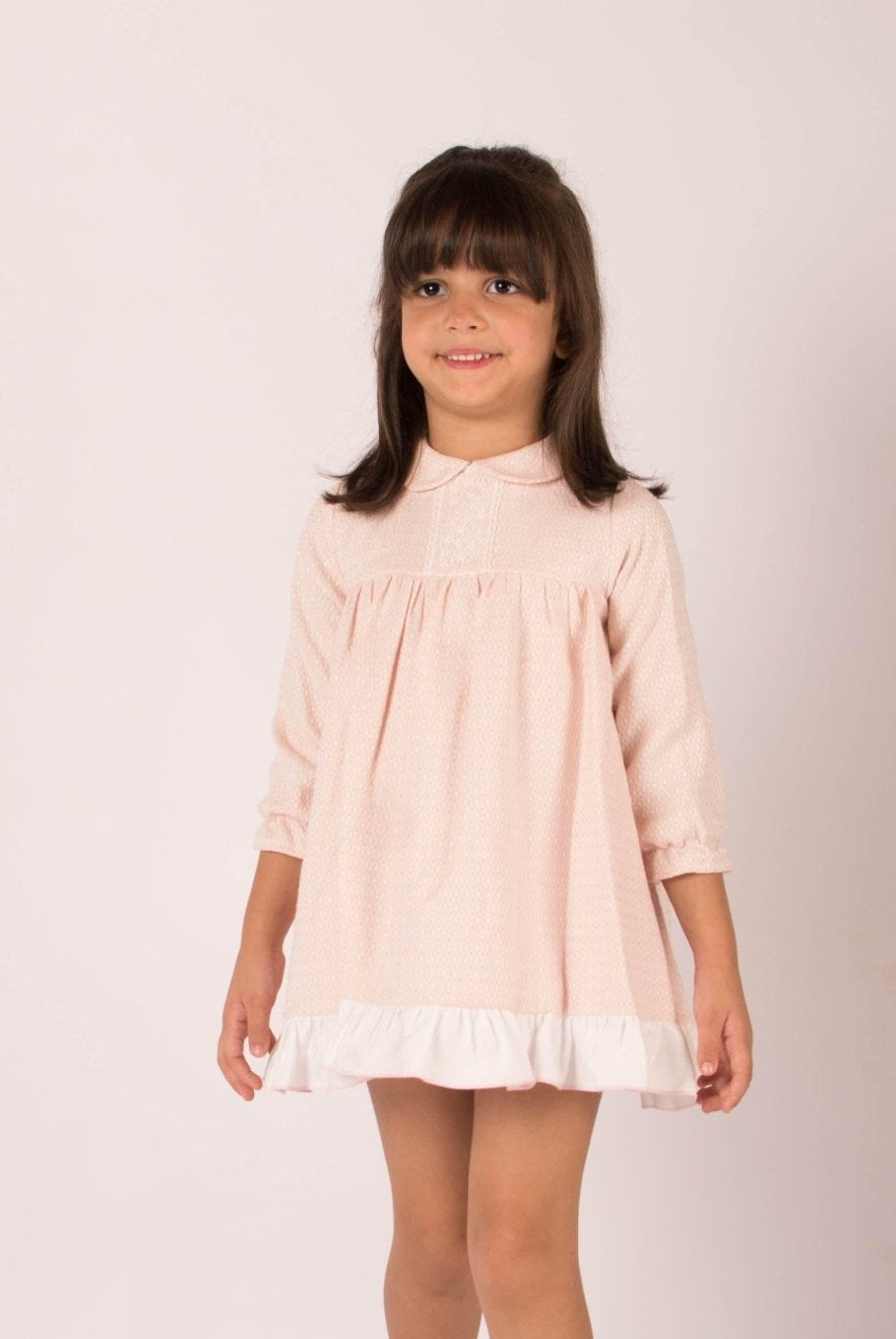CLEARANCE SALE - Lor Miral - Baby Girls Pink & Cream Dress & Knickers 32012 - Mariposa Children's Boutique