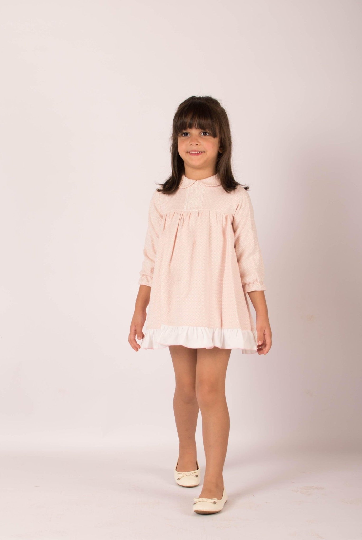 CLEARANCE SALE - Lor Miral - Baby Girls Pink & Cream Dress & Knickers 32012 - Mariposa Children's Boutique