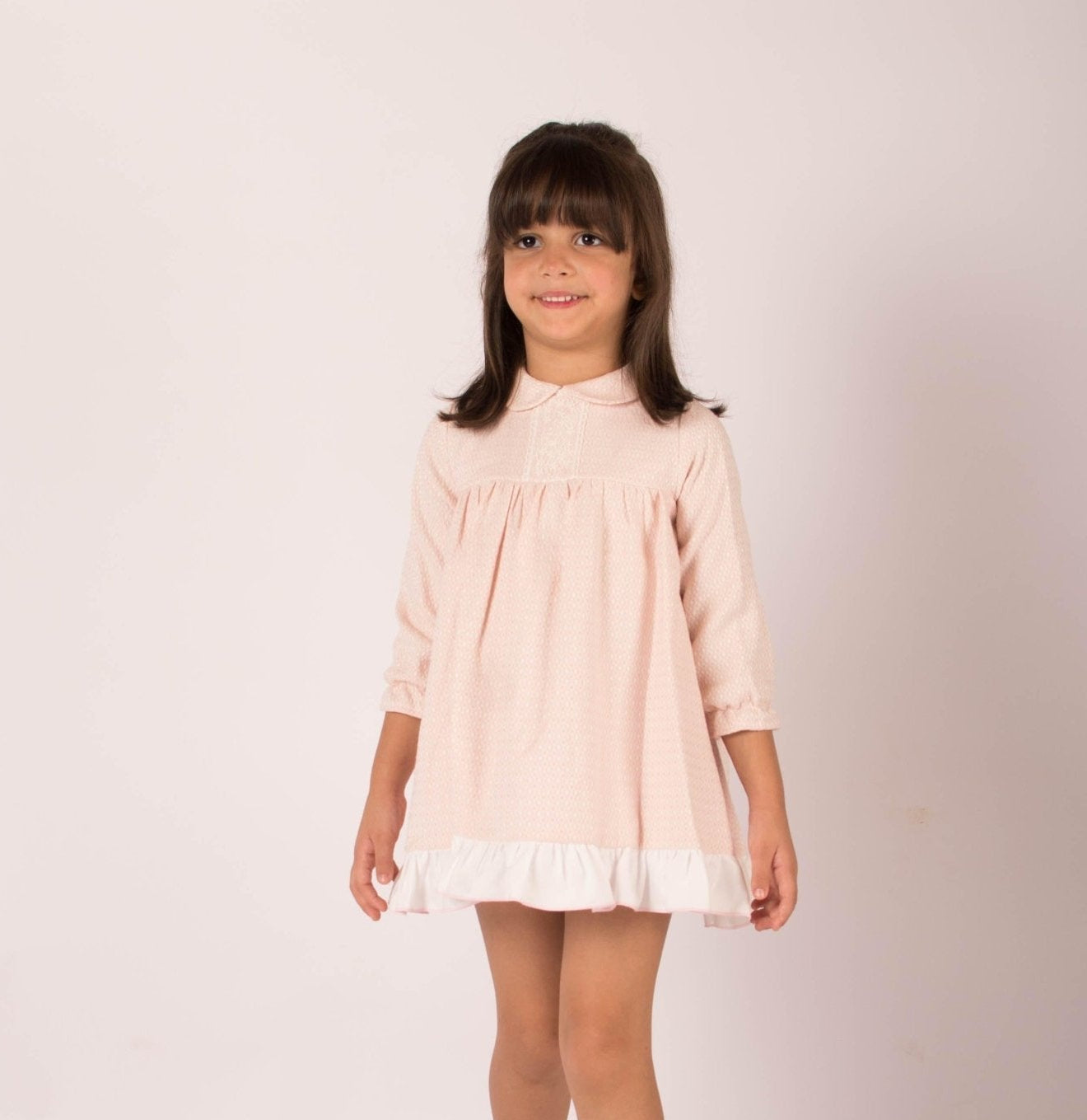 CLEARANCE SALE - Lor Miral - Baby Girls Pink & Cream Dress & Knickers 32012 - Mariposa Children's Boutique