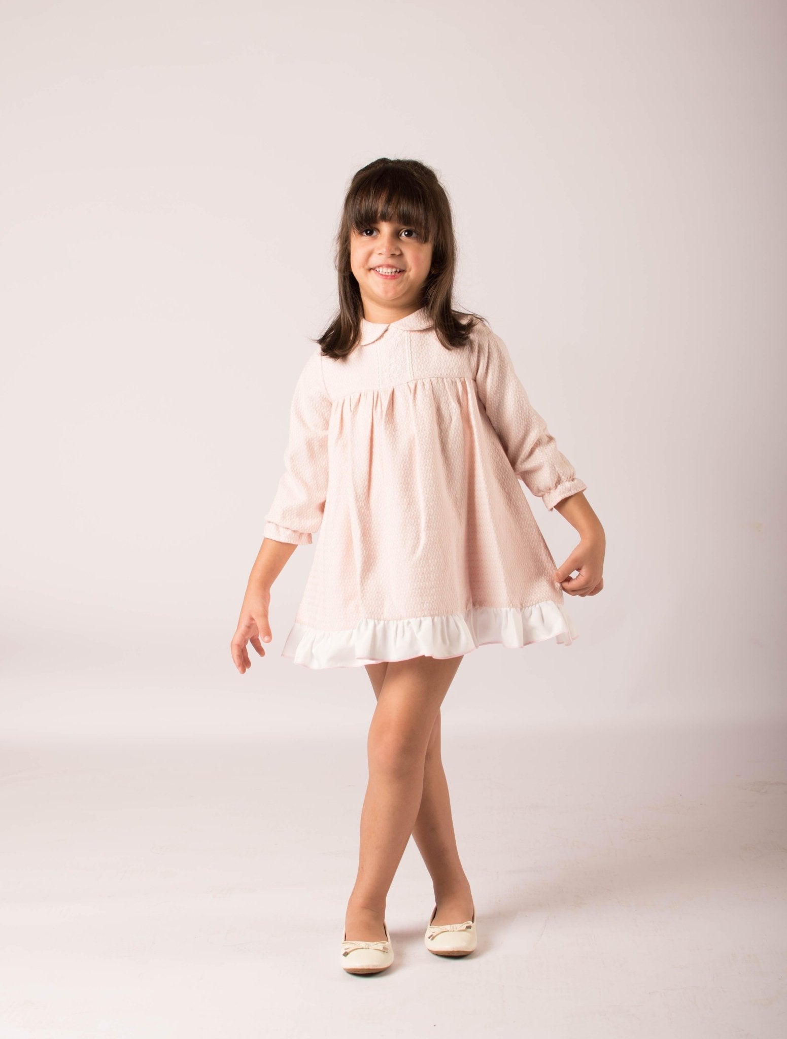 CLEARANCE SALE - Lor Miral - Baby Girls Pink & Cream Dress & Knickers 32012 - Mariposa Children's Boutique