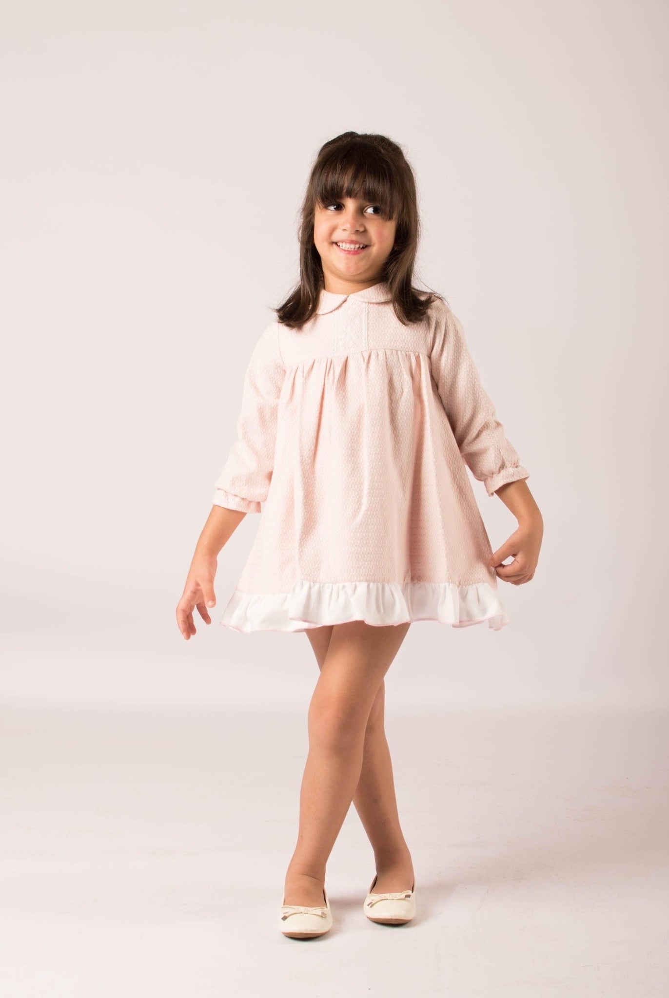 CLEARANCE SALE - Lor Miral - Baby Girls Pink & Cream Dress & Knickers 32012 - Mariposa Children's Boutique