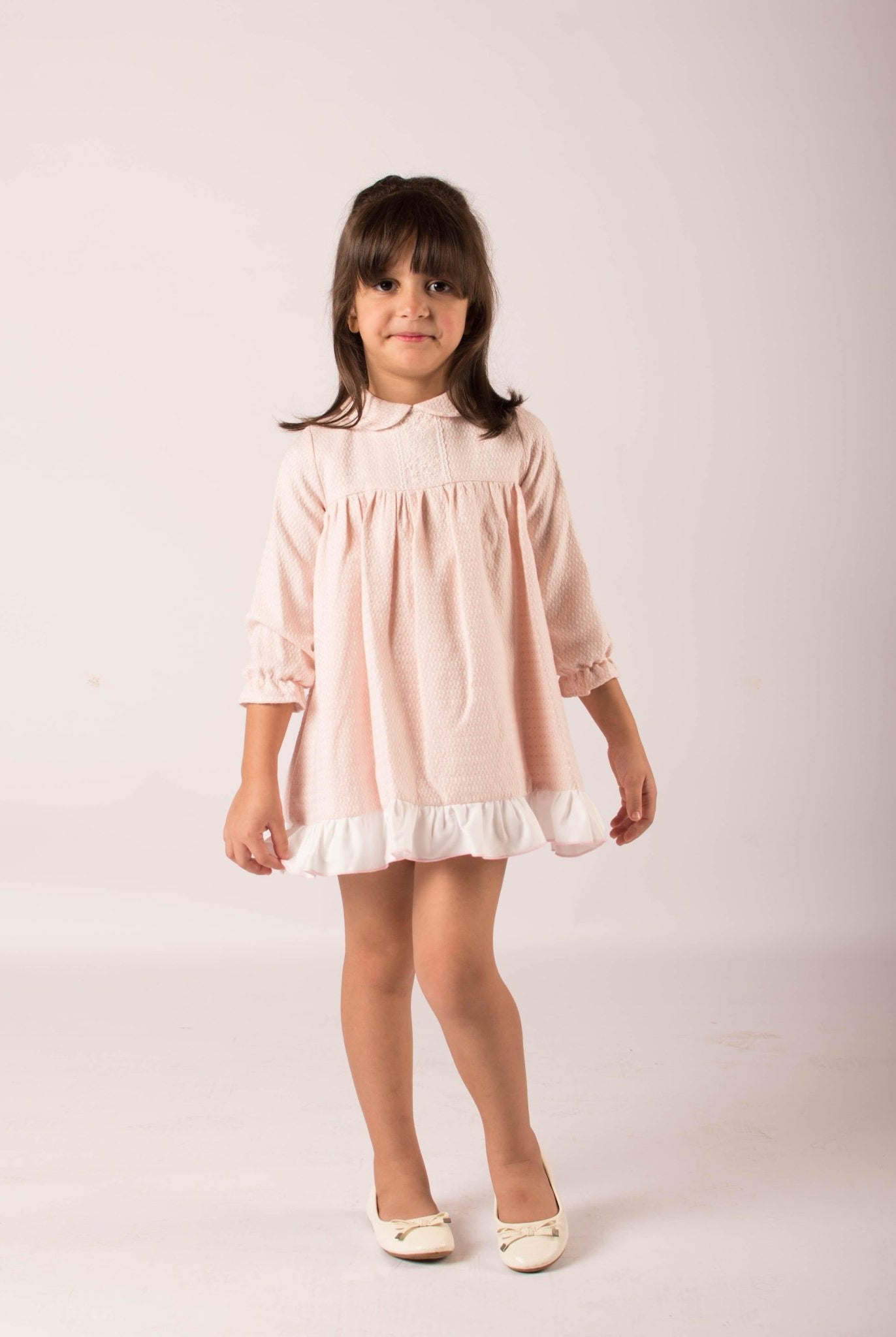 CLEARANCE SALE - Lor Miral - Baby Girls Pink & Cream Dress & Knickers 32012 - Mariposa Children's Boutique