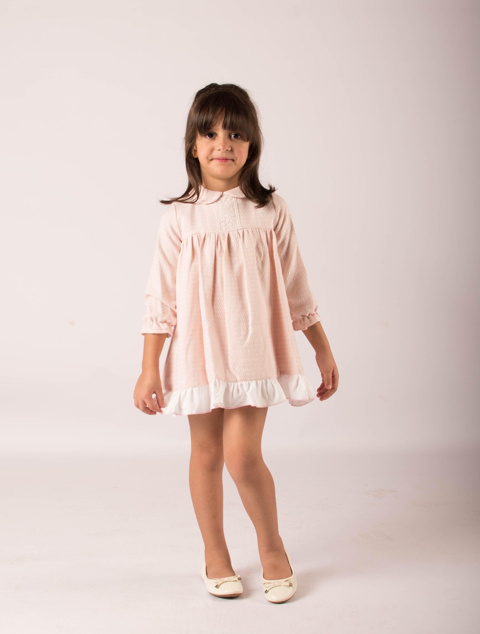CLEARANCE SALE - Lor Miral - Baby Girls Pink & Cream Dress & Knickers 32012 - Mariposa Children's Boutique