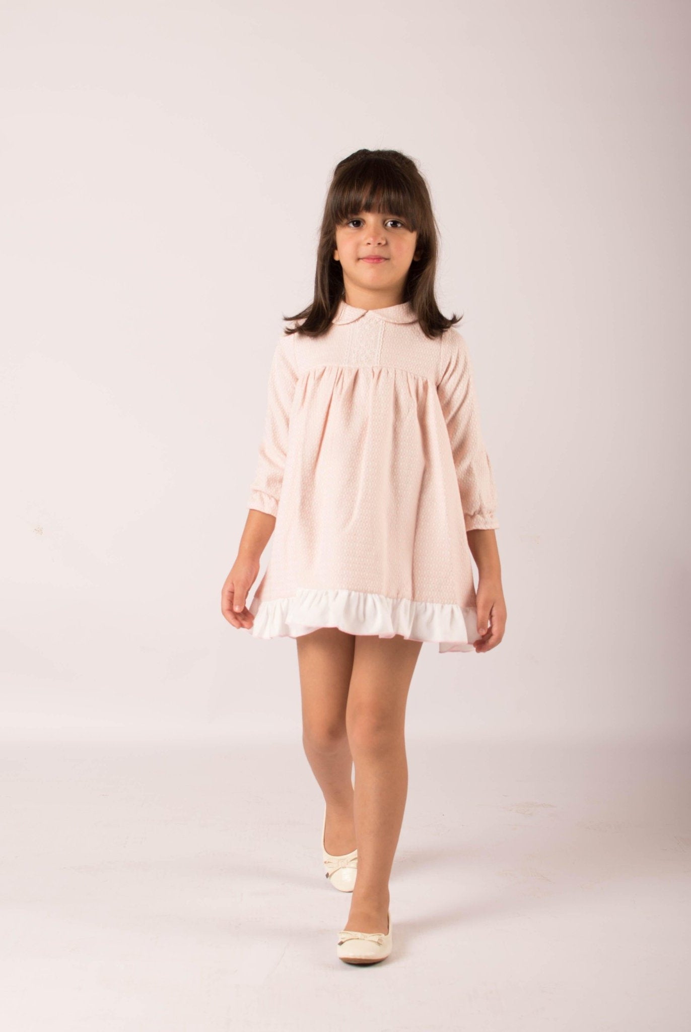 CLEARANCE SALE - Lor Miral - Baby Girls Pink & Cream Dress & Knickers 32012 - Mariposa Children's Boutique