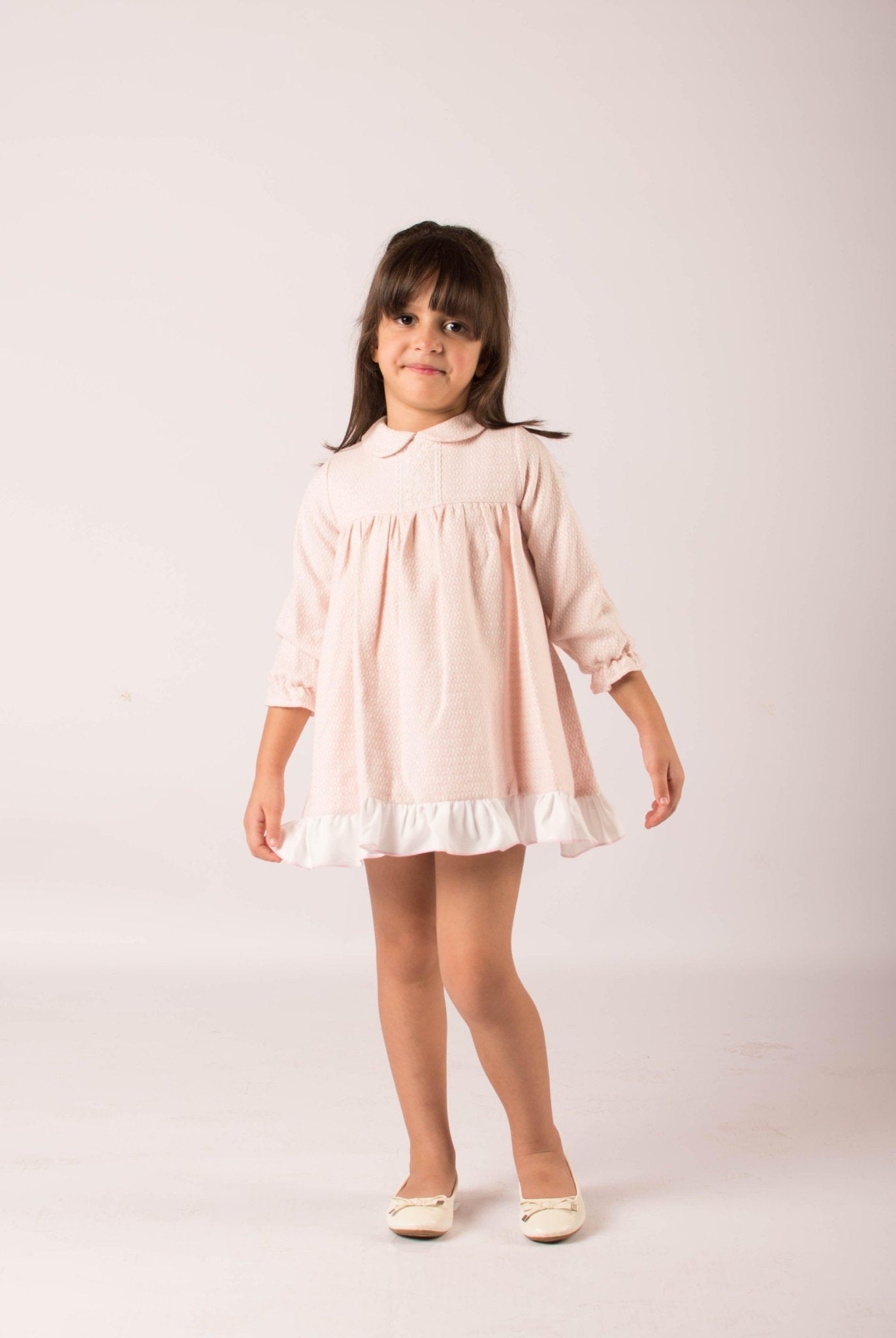 CLEARANCE SALE - Lor Miral - Baby Girls Pink & Cream Dress & Knickers 32012 - Mariposa Children's Boutique