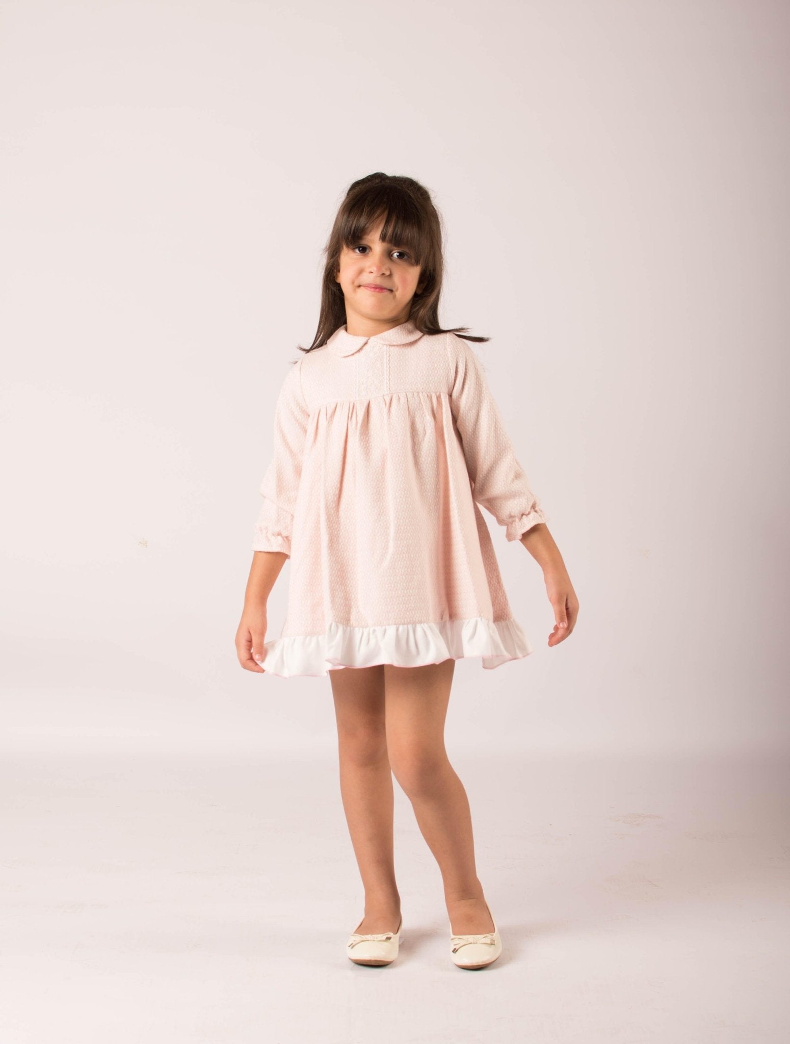 CLEARANCE SALE - Lor Miral - Baby Girls Pink & Cream Dress & Knickers 32012 - Mariposa Children's Boutique