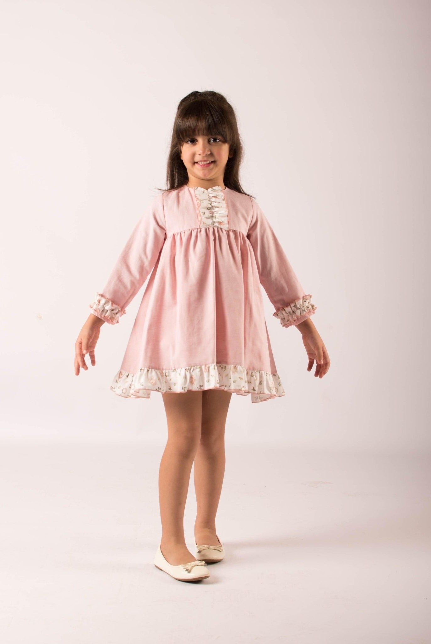 CLEARANCE SALE - Lor Miral - Baby Girl's Pink Floral Print Dress & Knickers 32016 - Mariposa Children's Boutique