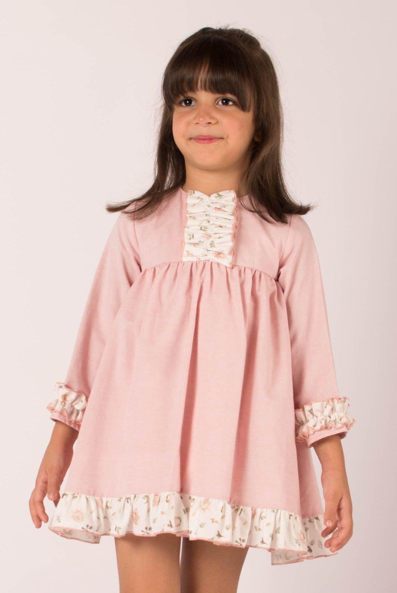 CLEARANCE SALE - Lor Miral - Baby Girl's Pink Floral Print Dress & Knickers 32016 - Mariposa Children's Boutique